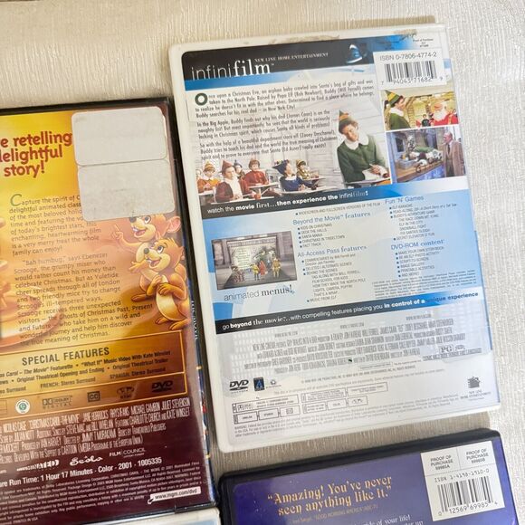 Holiday Movies DVD Lot Of 5 A Christmas Carol Scrooge Elf Dog who saved Smurfs - Picture 9 of 10